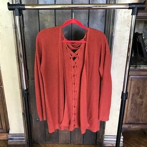 Orange Sweater Cardigan